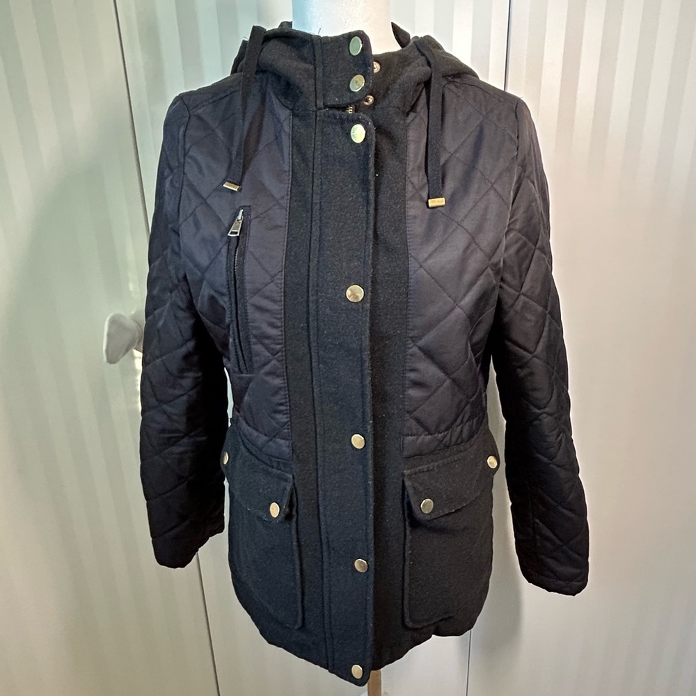 TopShop black full zip fall/winter coat Size 6